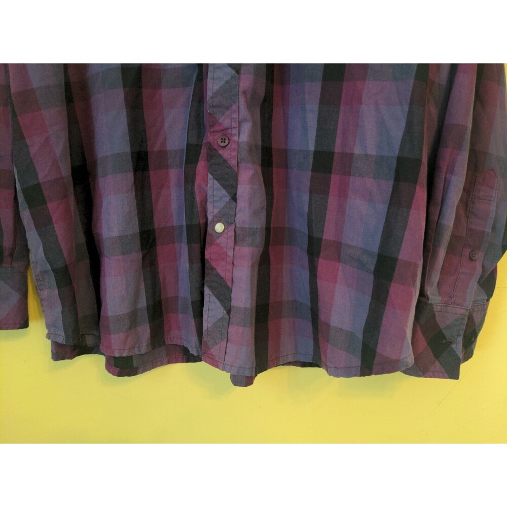 Bruno New York Womens 3X Western Shirt Purple Plaid Long Sleeve Pearl Button EUC - Picture 4 of 8